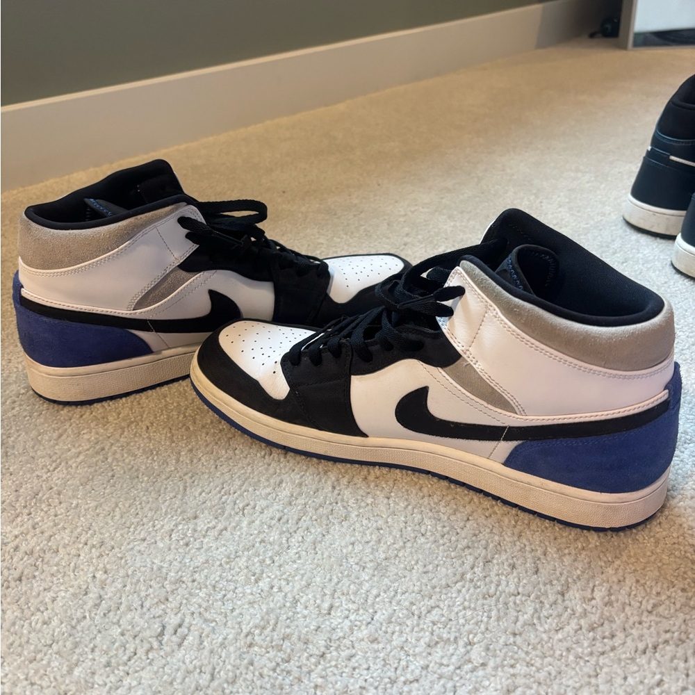 Nike Air Jordan Mid Sneakers - Black, White, Royal Blue